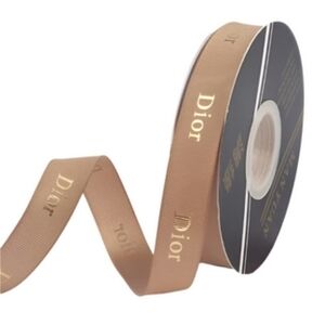 Dior Tan Ribbon with Gold Accents